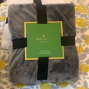 NEW Kate Spade Gray fleece throw blanket